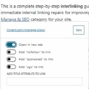 internal links example of open in new tab option