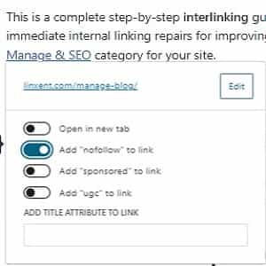 internal links example of open using no follow option
