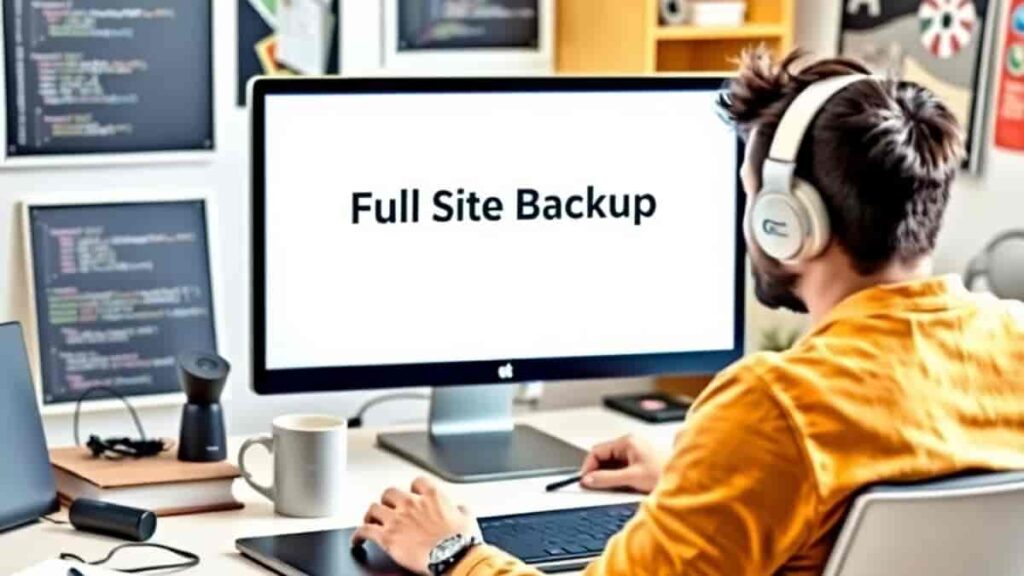 perform a full site backup before i reset a wordpress site