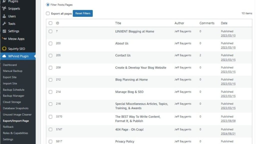 rebuild website in wordpress phase of importing in pages with media from wpvivid backup