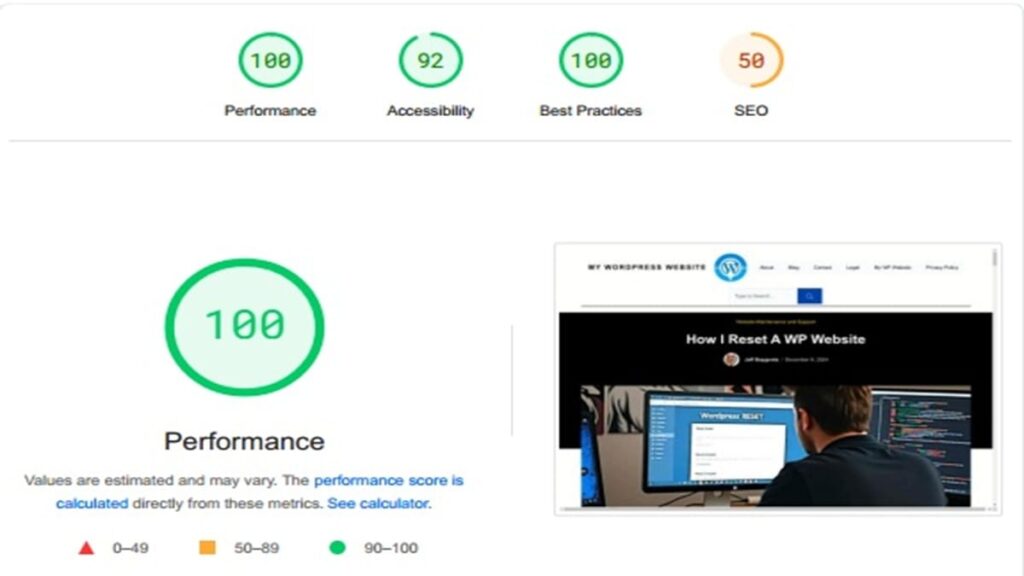 rebuild website performance progress before seo and before caching