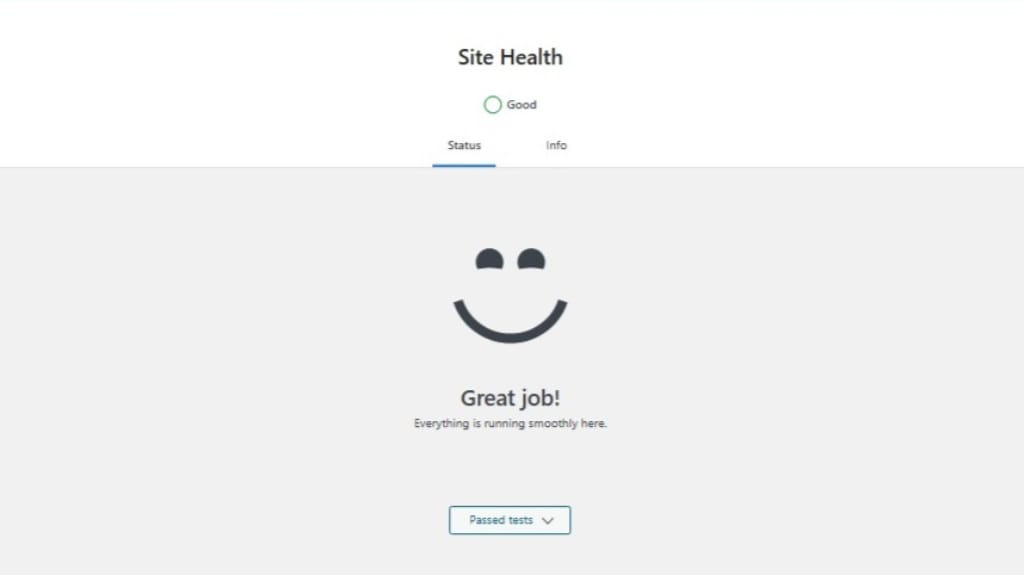 wordpress security check for site health shows uptodate plugins theme and wp core